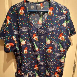 Christmas scrub top